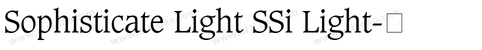 Sophisticate Light SSi Light字体转换